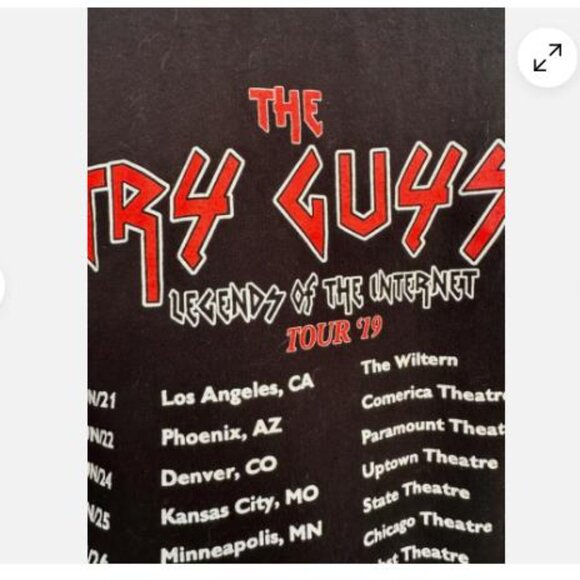 The Try Guys Humor Legends Of The Internet 2019 Tour T-shirt Black Mens Small - Picture 4 of 6